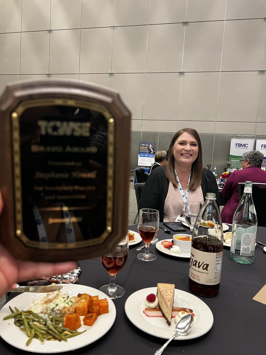 CorsicanaISD's tweet photo. Congratulations to @stephhowell94 for being the recipient of the @TCWSETx Bravo Award. What an honor to have Dr. Frost present these amazing women with their awards. #tcwse2022 https://t.co/w8to2Rh4mV