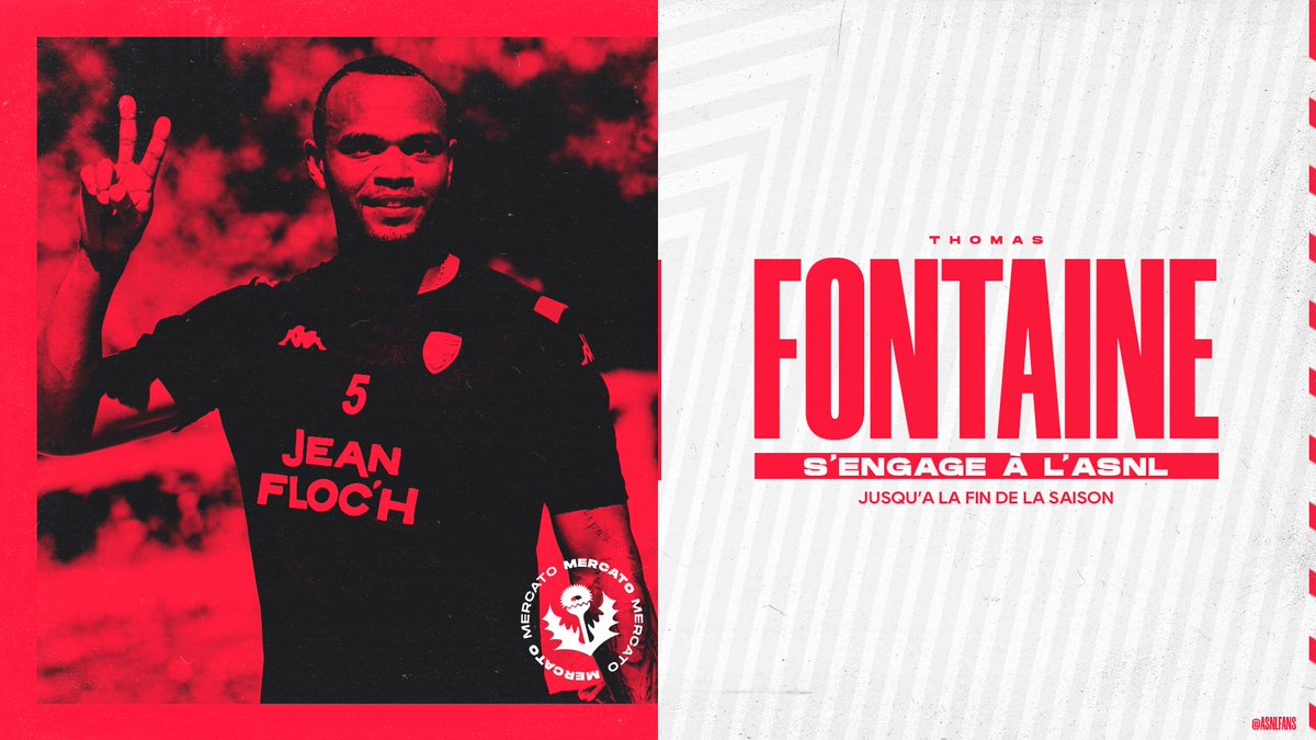 ✅ 𝑻𝒉𝒐𝒎𝒂𝒔 𝑭𝒐𝒏𝒕𝒂𝒊𝒏𝒆 𝒆𝒔𝒕 𝑵𝒂𝒏𝒄𝒆́𝒊𝒆𝒏 ! 

L’ASNL tient sa deuxième recrue du mercato hivernal, le défenseur central du FC Lorient s’engage jusqu’à la fin de la saison.

Bienvenue <a href="/tomfontaine974/">Thomas Fontaine</a> ! 🔴⚪️