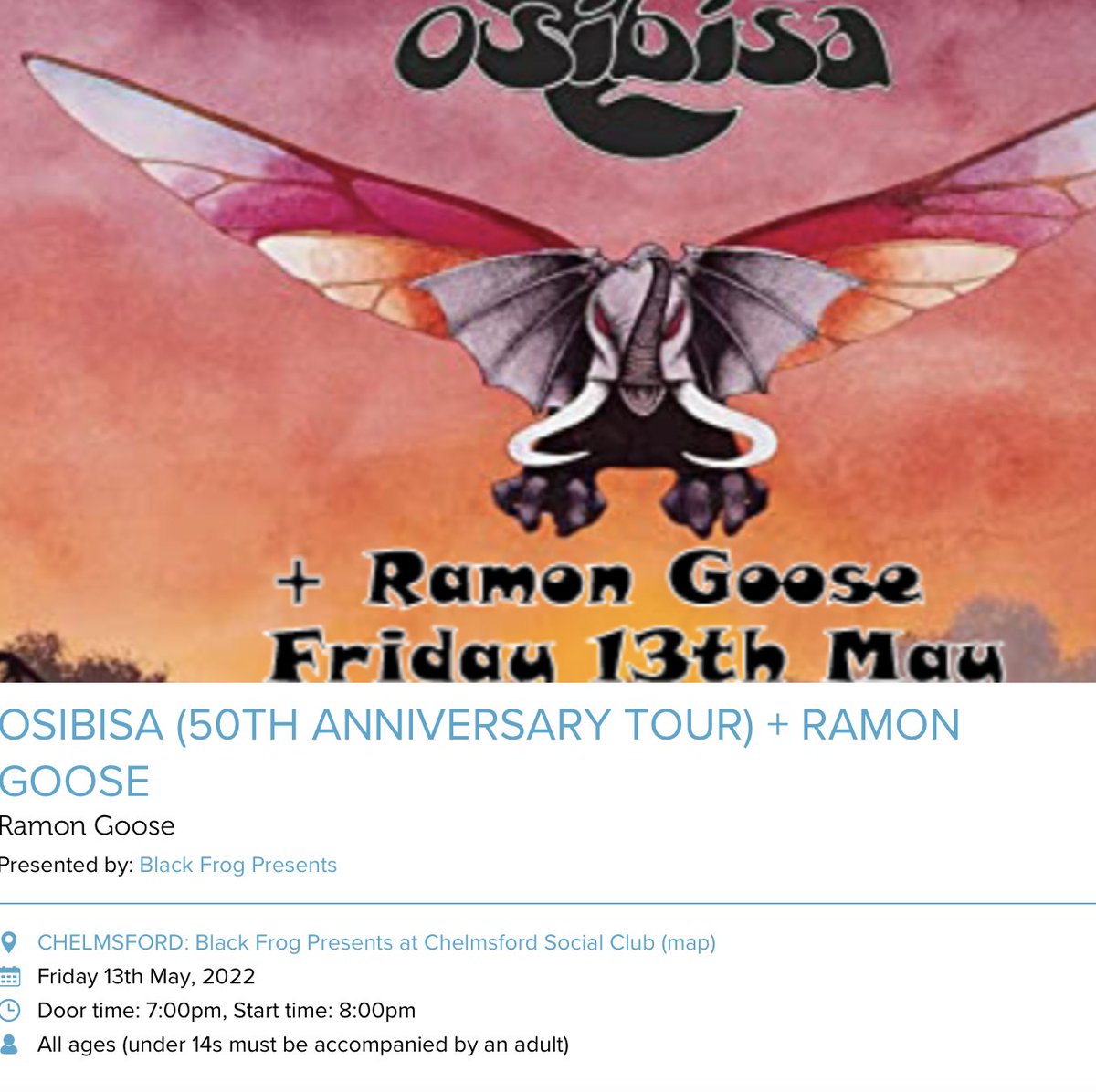 Announcing that we'll be playing live in Chelmsford on 13 May - tickets now available and selling fast.  Hope to see you all there.
For tickets: wegottickets.com/event/537624..…