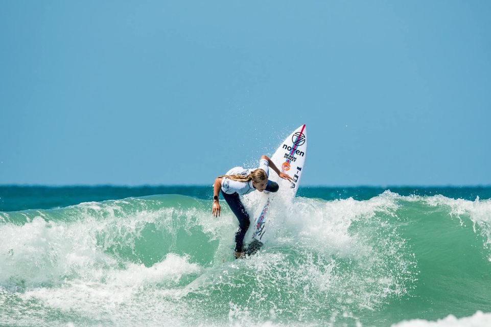 The girls dominating small conditions at <a href="/Mt_Maunganui_NZ/">Mount Maunganui</a> yesterday for the <a href="/billabong1973/">Billabong</a> Grom Series.