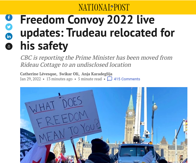 BD007Marky's tweet photo. New video @BD007Marky "Trudeau is Placed in Protective Custody as a 'Small Fringe Minority' of Truckers Converge on Ottawa"
https://t.co/q9NQzV72o6 #JustinTrudeau #SmallFringe #TruckerConvoy2022 #TruckersForFreedom2022 https://t.co/1aIYDa2vQN