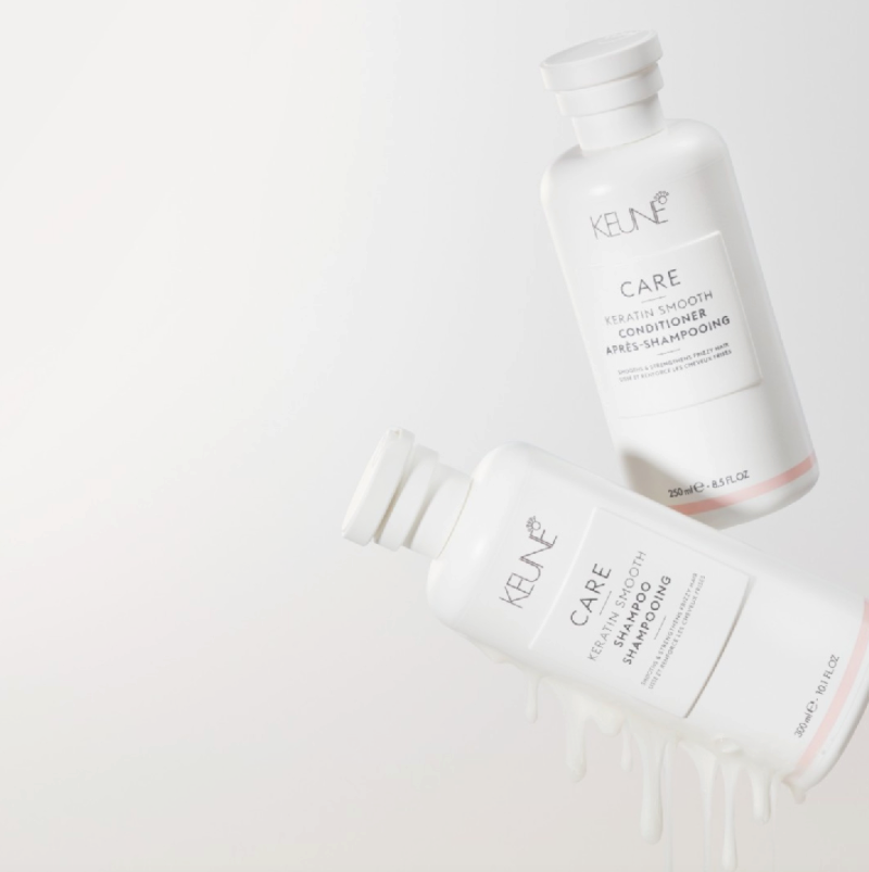 KeuneAcad124's tweet photo. The smooth one you see in this picture? That’s Keratin Smooth. Keratin repairs and protects the hair structure, while Provitamin B5 penetrates deeply into the hair shaft and regulates the moisture balance. Result: silky smooth, stronger, and healthier hair. YES, PLEASE😍🤚🏼 https://t.co/CyAwsnwRc0
