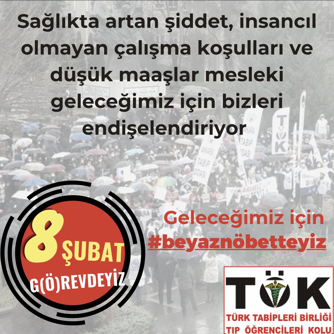 ttbtok's tweet photo. Geleceğimiz için #8şubat ta biz de #beyaznöbet teyiz https://t.co/6It951KOUB