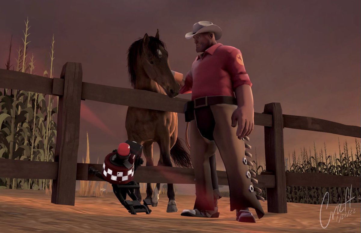 AtemuMustang's tweet photo. Old fandoms die hard man. I can’t get past this lil Texas man #tf2 #tf2engineer #sfm #tf2sentry https://t.co/csZd88iJpr