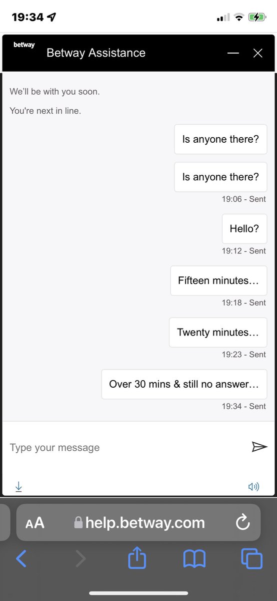 DavidEvansdv2's tweet photo. @BetwaySupport why have I been waiting over thirty minutes to get a reply?… https://t.co/Gk39p6hrbd