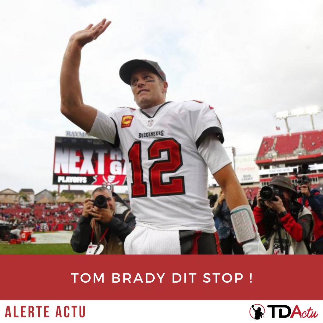 TDActu's tweet photo. 🚨ALERTE INFO🚨

Voilà c'est fini ! Après 22 ans de carrière, Tom Brady raccroche les crampons.

Plus d'infos par ici👇
https://t.co/sZXIbuAFpt https://t.co/rWYnMstdpX