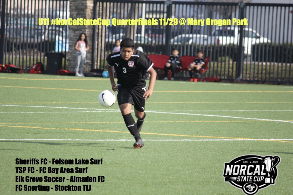NorCalPreSoccer's tweet image. Your U11 Boys State Cup quarterfinals are underway! Matchups:

@Sheriffs_FC  - @FLSurfSC 
TSP FC - @bayarea_surf 
@FCELKGROVE - @AlmadenFC  
FC Sporting - @TLJ_FC