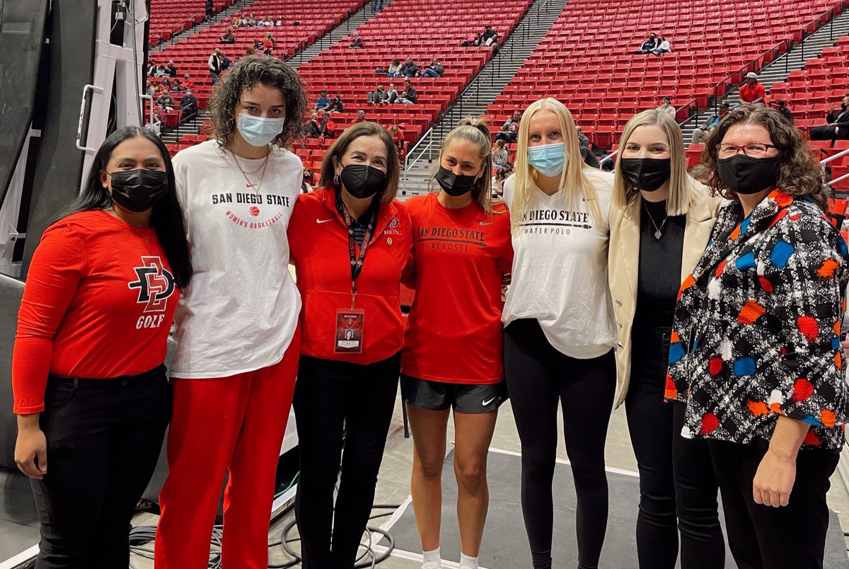 An absolute honor to serve as the in-game host for SDSU Women’s Basketball for an early celebration of National Women in Sports Day! We highlighted some of the amazing student-athletes while sharing their accomplishments here at SDSU #SupportWomeninSports