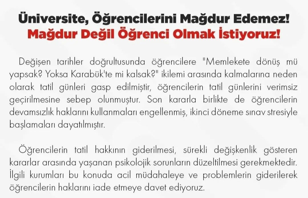 karabukuniii's tweet photo. #kbüpismanlıktır değil #tesekkurlerkbü Demek istiyoruz.
#kbüonlineistiyor https://t.co/hpqfAtjPJU
