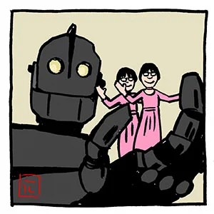 鉄の巨人と〜いつもどこかに阿佐ヶ谷姉妹

#アイアンジャイアント #洋画 #アニメ #映画 
#いつもどこかに阿佐ヶ谷姉妹 #阿佐ヶ谷姉妹 #芸人
#イラスト #ファンアート #fanart 
