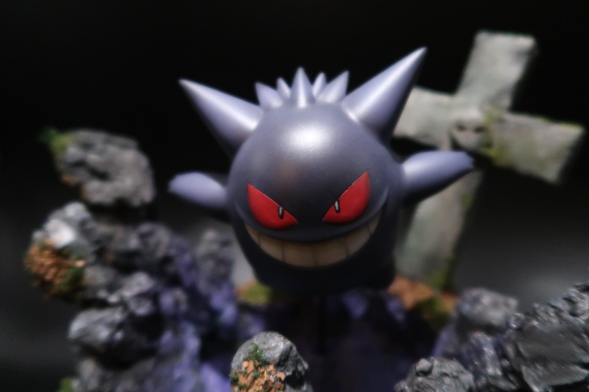 【ポケプラ】ゲンガー　完成品　ジオラマ ポケプラ】ゲンガー 完成品 ジオラマ 横浜でバンダイの