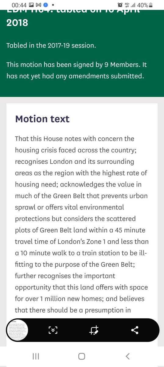 BrightonYimby's tweet photo. If you seriously believed that then why did you sign a motion demanding the deregulation of planning restrictions around London in 2017? https://t.co/ZjKqIMRIln