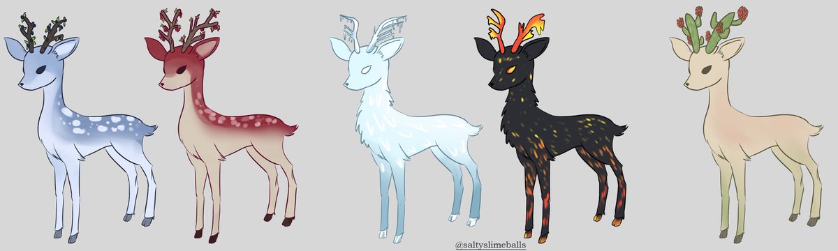 SaltySlimeballs's tweet photo. Today I want to show you some designs we had for our two creatures, the Hellyfish and Deernicorn! These were created by some of our very talented artists. We have many variations of them and you might see some specific ones for the final game! Remember, on @Steam on May 2022 ☺️🦌 https://t.co/cn1hvIeSho