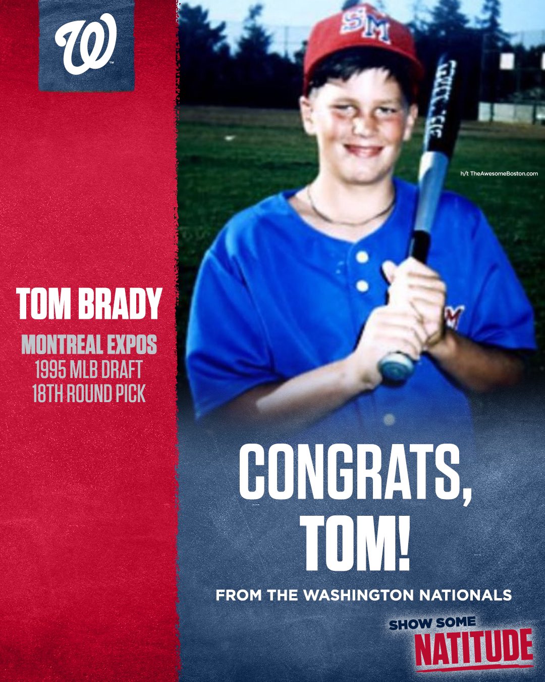 Tom Brady was drafted by the Montreal Expos in the 1995 MLB Draft