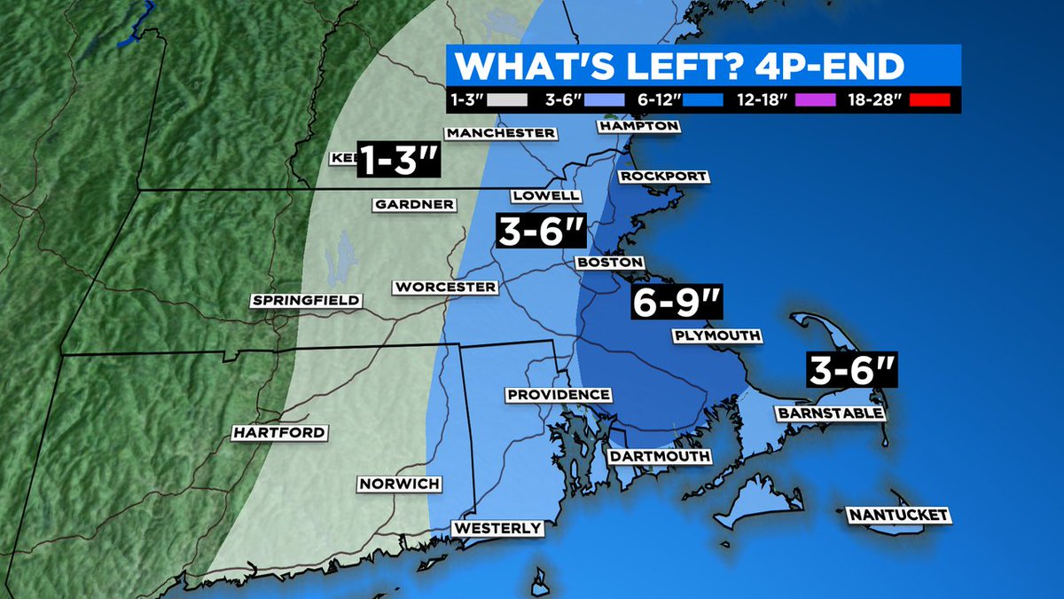 ericfisher's tweet photo. A general idea of what's left of the storm from 4p until things finish later this evening. Big band keeps on rolling inside 128. How often do we say inside 128 instead of outside 128?? #wbz https://t.co/EMah3NR0i9