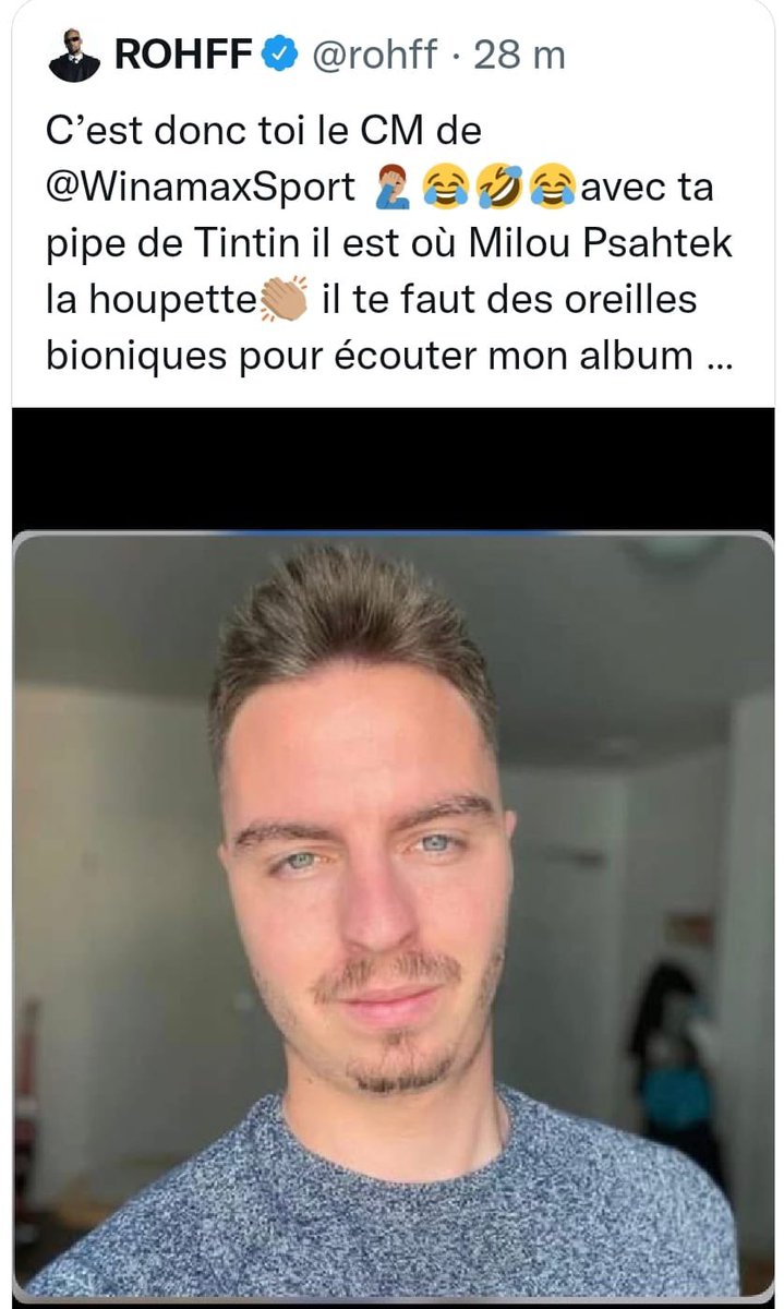 booba's tweet image. .@Giggs_ c’qu’y faut que tu comprennes c’est que lui quand y perd 2-1 c’est comme si il avait gagné 1 à 2 t’as capté? C’est la psychiatrie 🤣 lui si il a 1 numéro du loto, le lendemain matin première heure il est à la Française des jeux avec sa cravatte en fer! C un fou 🤣🤣🤣