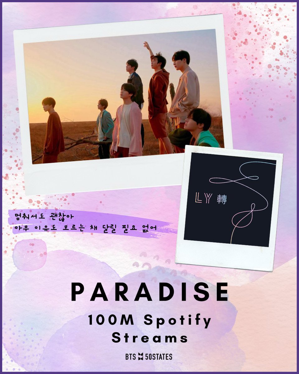 BTSxHawaii's tweet photo. #BTSmilestone!
#Paradise hit 100M spotify streams! 🎶💫
@BTS_twt
https://t.co/FemxAZekjS https://t.co/wce0bkiyiI