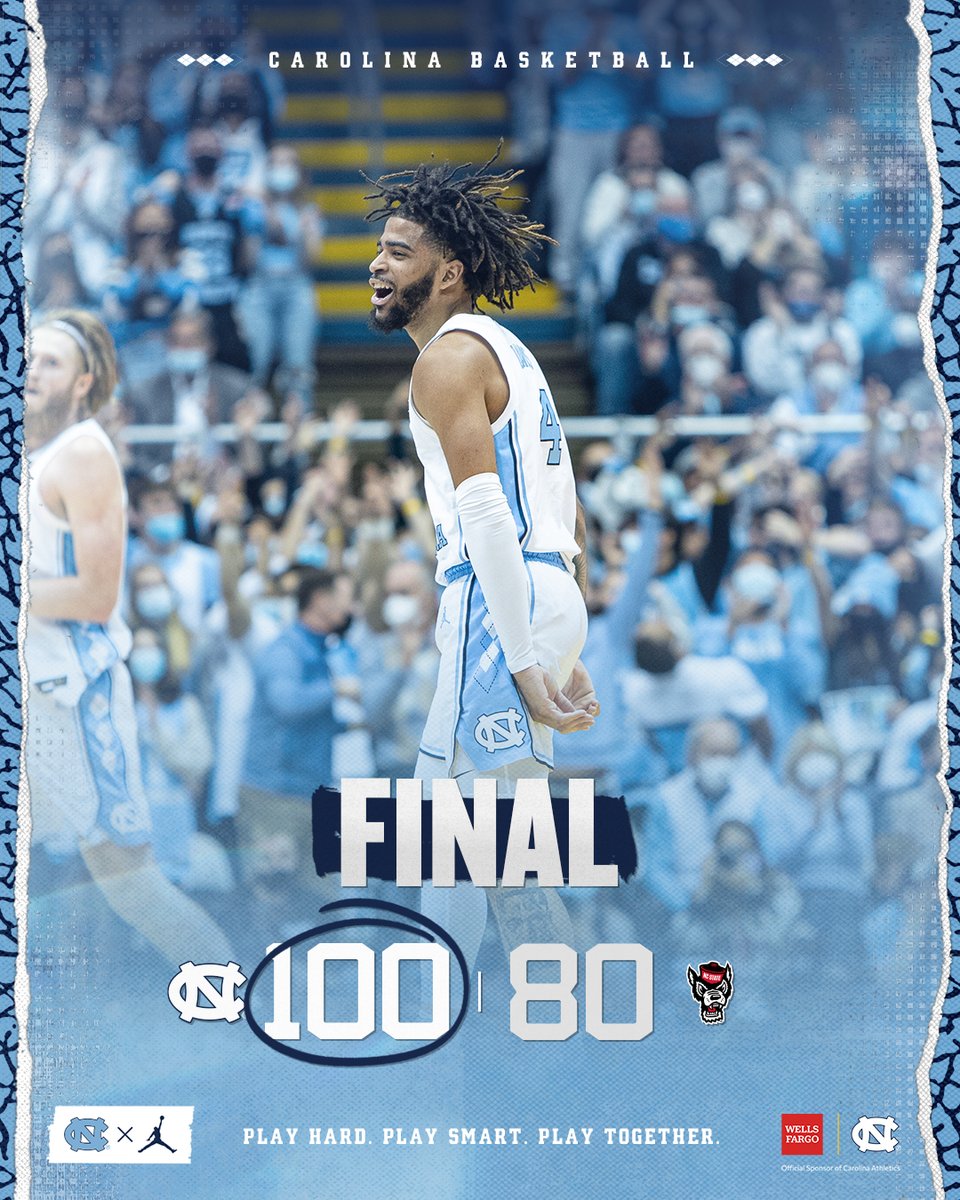 UNC_Basketball's tweet photo. 𝐇𝐎𝐌𝐄 𝐃𝐔𝐁.

#CarolinaFamily | @WellsFargo https://t.co/KPmsPDzCKD