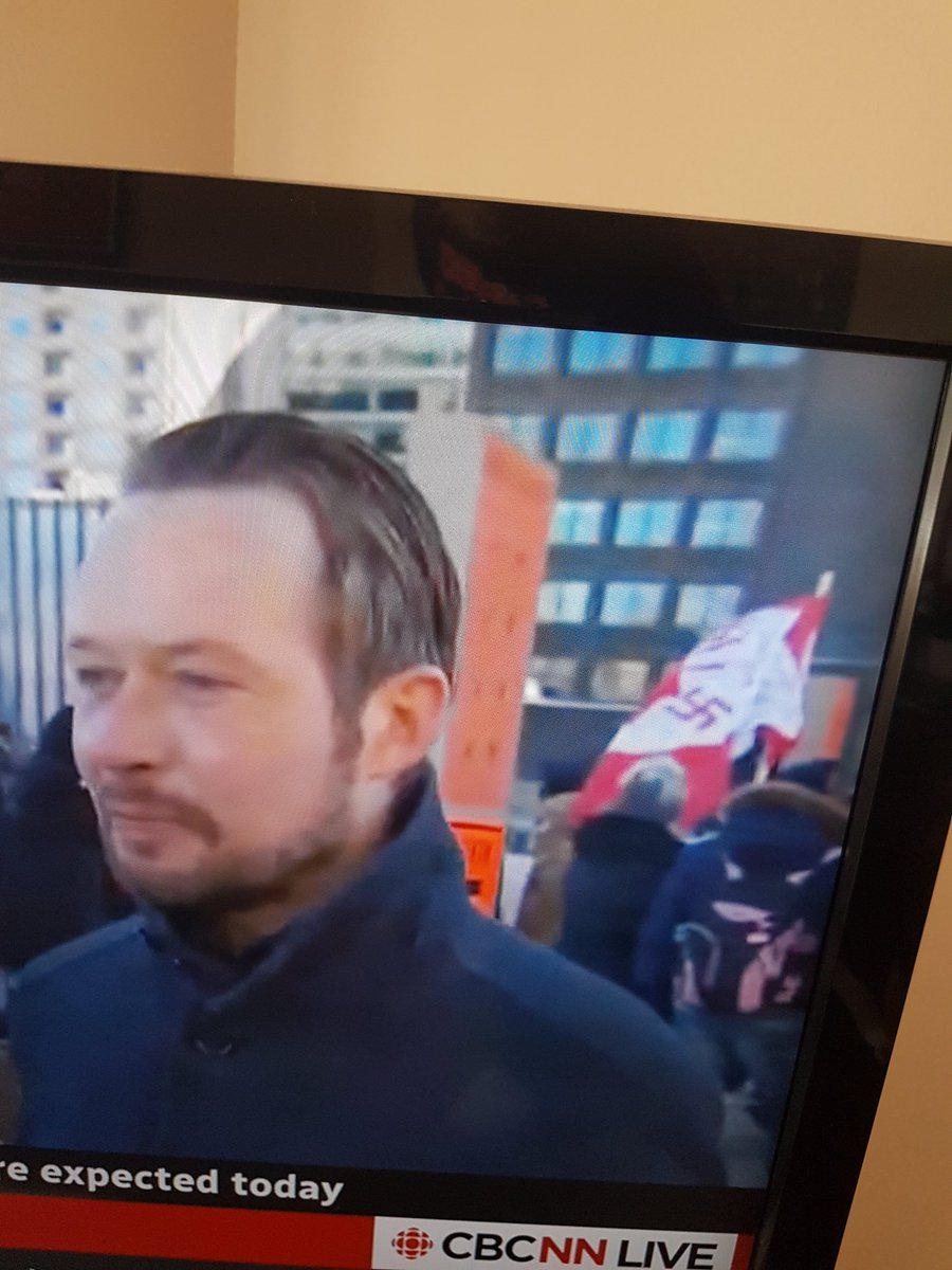 leftovercool's tweet photo. @Cooper4SAE that's an interesting flag behind you on the @CBCNews report. I bet you ran to bring that guy a coffee! #FluTrucksKlan #FluTruxKlan #flutruxclan https://t.co/0faGYHfENF