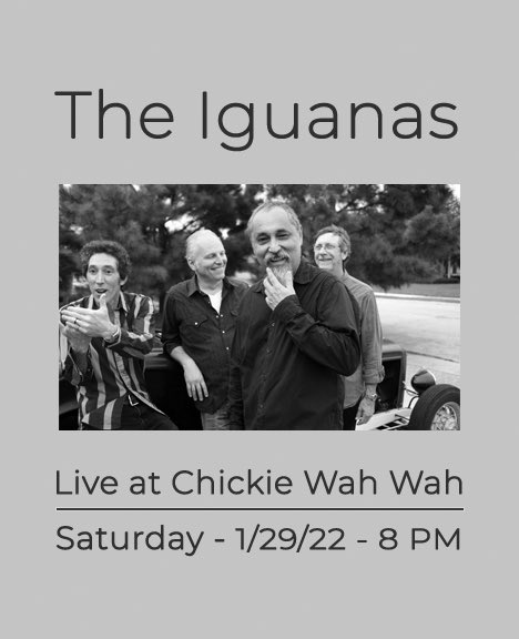 theiguanas's tweet photo. Tonight, Saturday, January 29! Come and have a good time with The Iguanas! https://t.co/hYo8e5VRbq