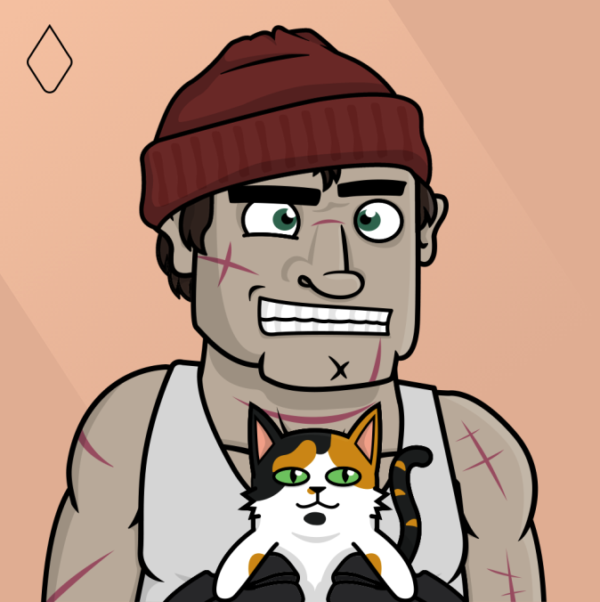 All those scars helps him intimidate some rival gang members, if only they knew where they really came from..😼

BANG BANG 🔫

#HighCrimeSociety #NFTCommunity #NFTs