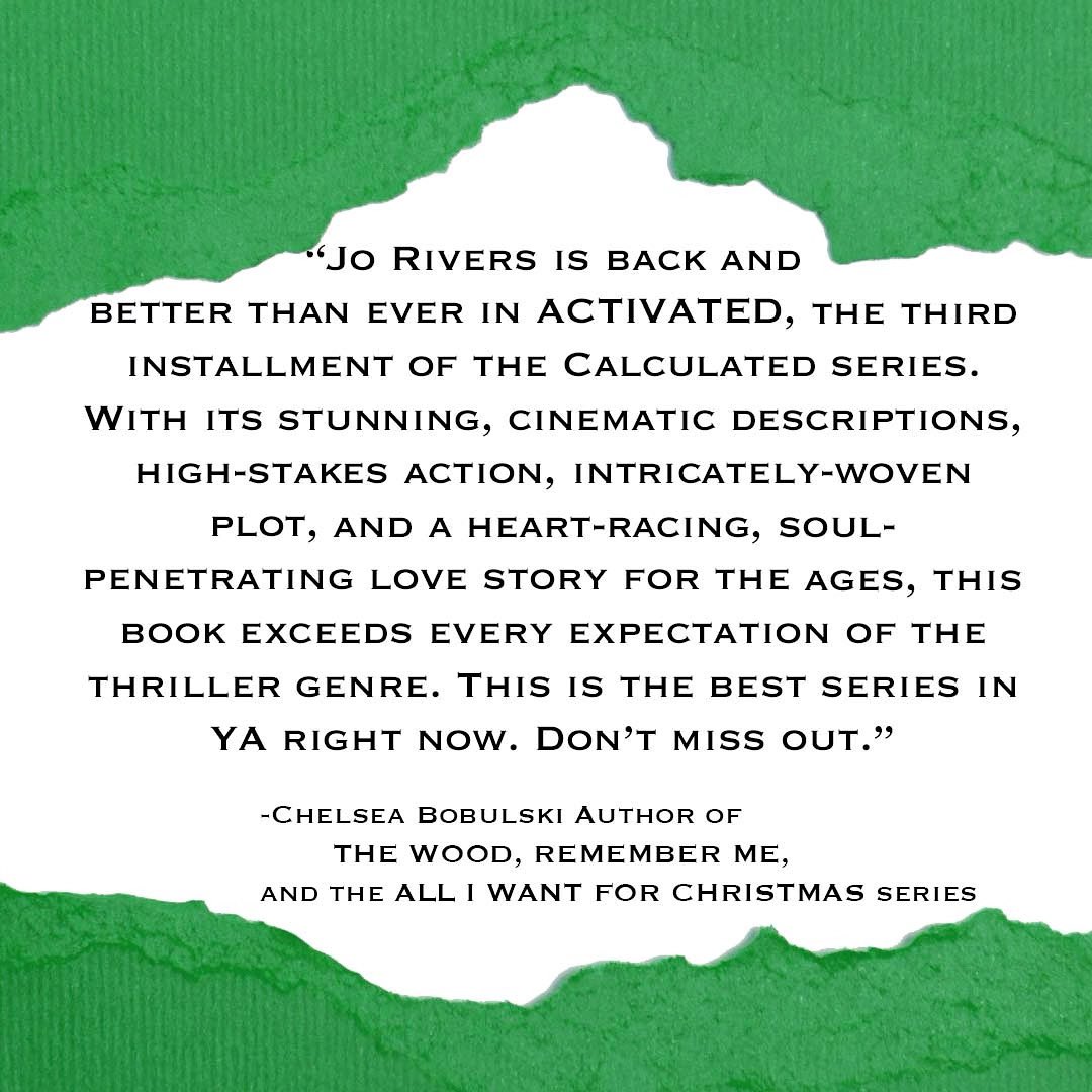 nova_mcbee's tweet photo. Endorsements for Activated (book 3 in the Calculated series) are trickling in…things are getting very real. I’m pretty blown away by the reactions I’m getting…Activated is out April 21st! 💚💚💚
#calculatedseries #activatedbook #bookstofilm https://t.co/pVfQI3e03q