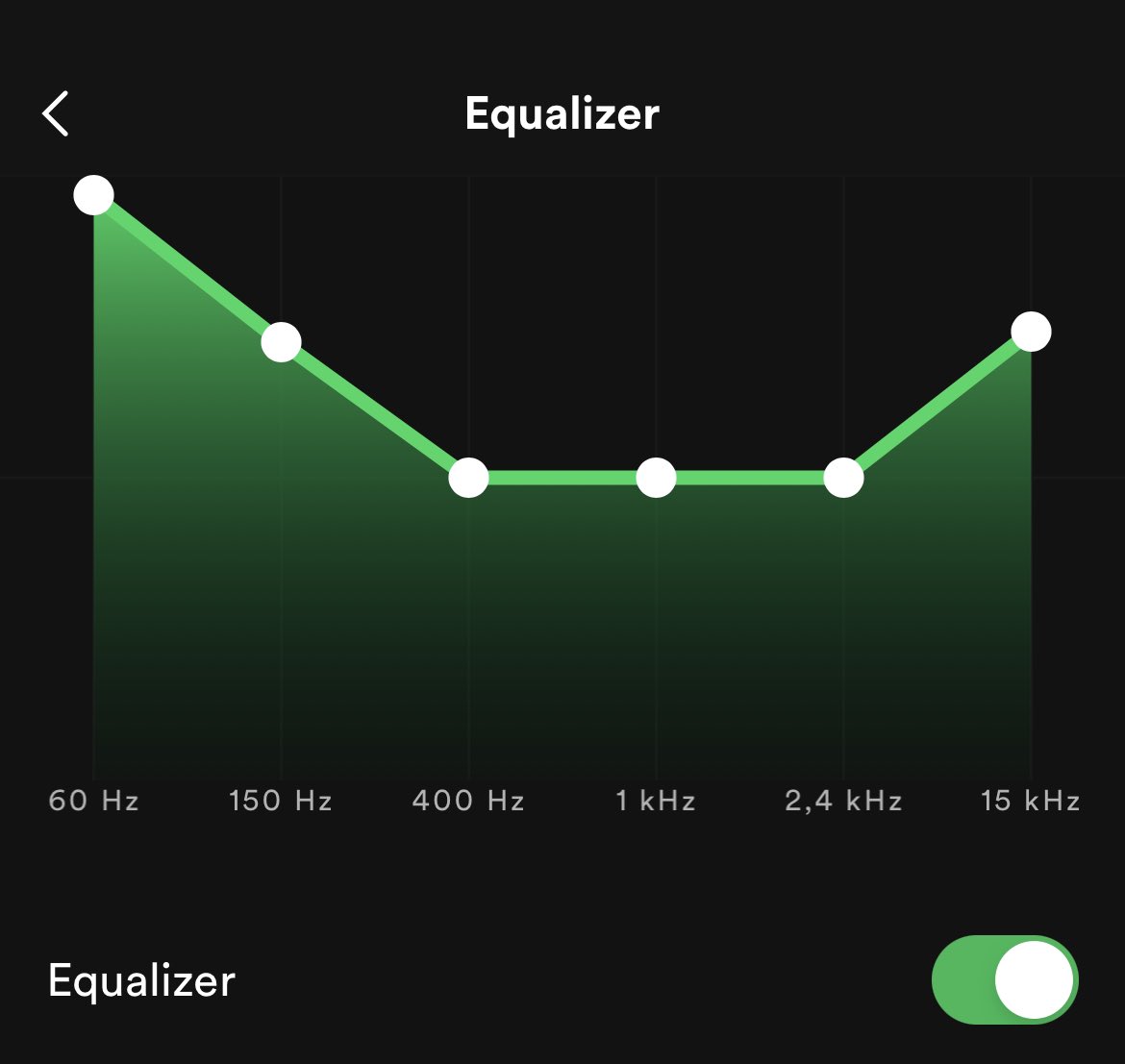 Fortælle insulator kompensation Ben Geskin on Twitter: "If you are using AirPods and Spotify, here's a tip  for you. Go to Settings - Playback - Equalizer, and use this settings. I  hope you like it