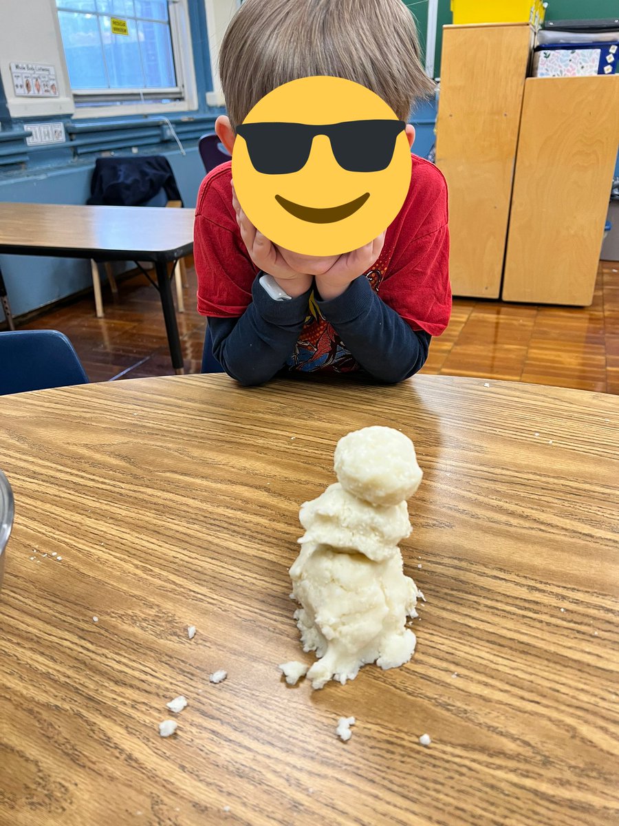 Mashed potato snowman!

#SpudScience
#ILoveMyJob
#HisSmileSaysItAll