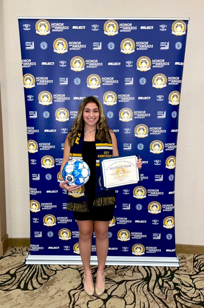 Krystal Haertter (Wilkes-Barre Area), and Hunter Rolles (Crestwood) at today PSCA’s All-State Banquet! Congratulations to all players selected!