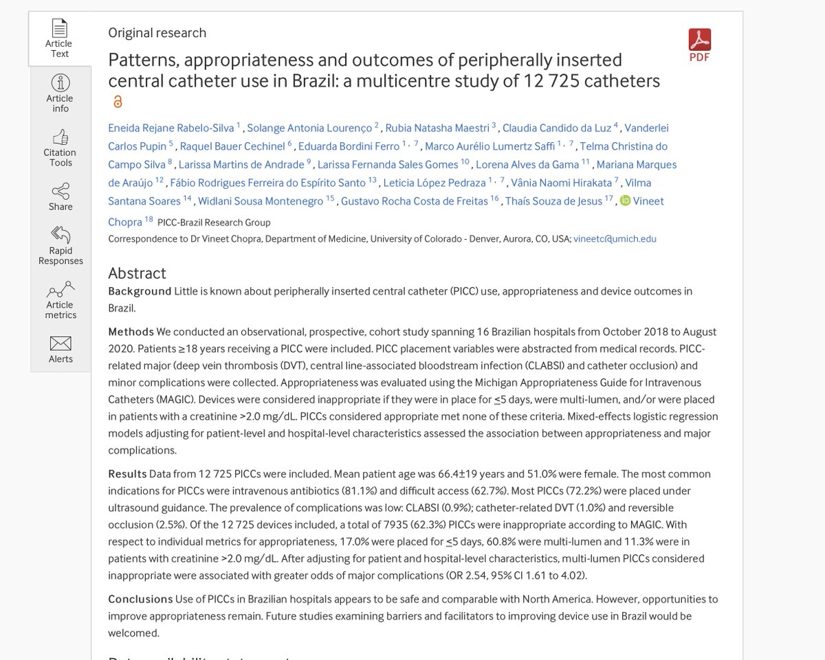 vineet_chopra's tweet image. The best part about science is watching work diffuse and influence others.

Here's proof: a home-grown initiative in #Brazil examining the use of #PICCs using #MAGIC. Full text   at: qualitysafety.bmj.com/content/early/….

Congrats to @eneida_rabelo @marcosaffi @LL_pedraza and many others!!!