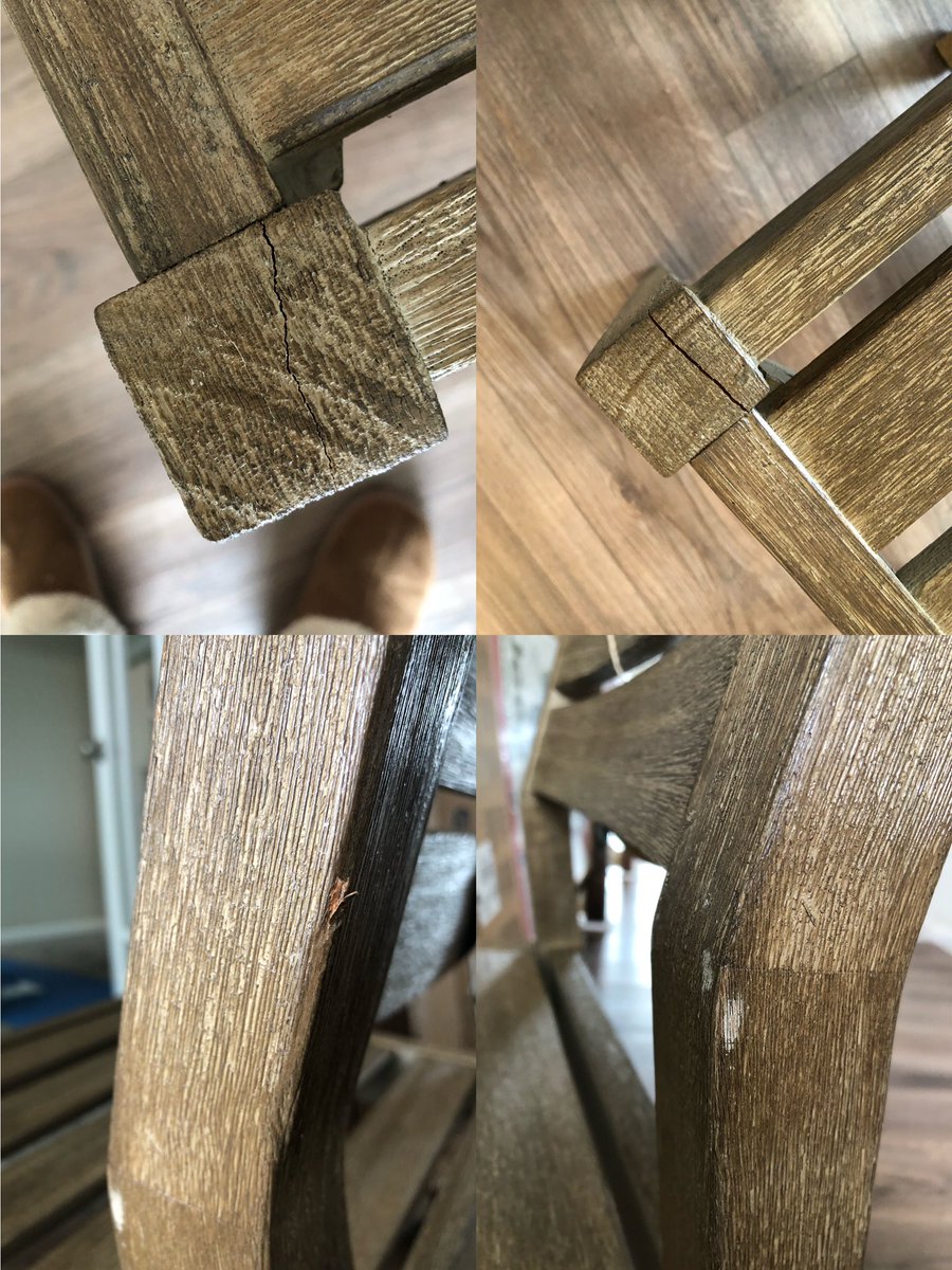 lightineyeZ's tweet photo. @westelm Bought $20k+ furniture with West Elm in Sept. After 4+ months wait, today was the delivery for first part. See what I’m receiving! What quality is this?! And there are even 5 items missed, yesterday confirmed and today they said they never received those in warehouse. https://t.co/vedvUtEtuM