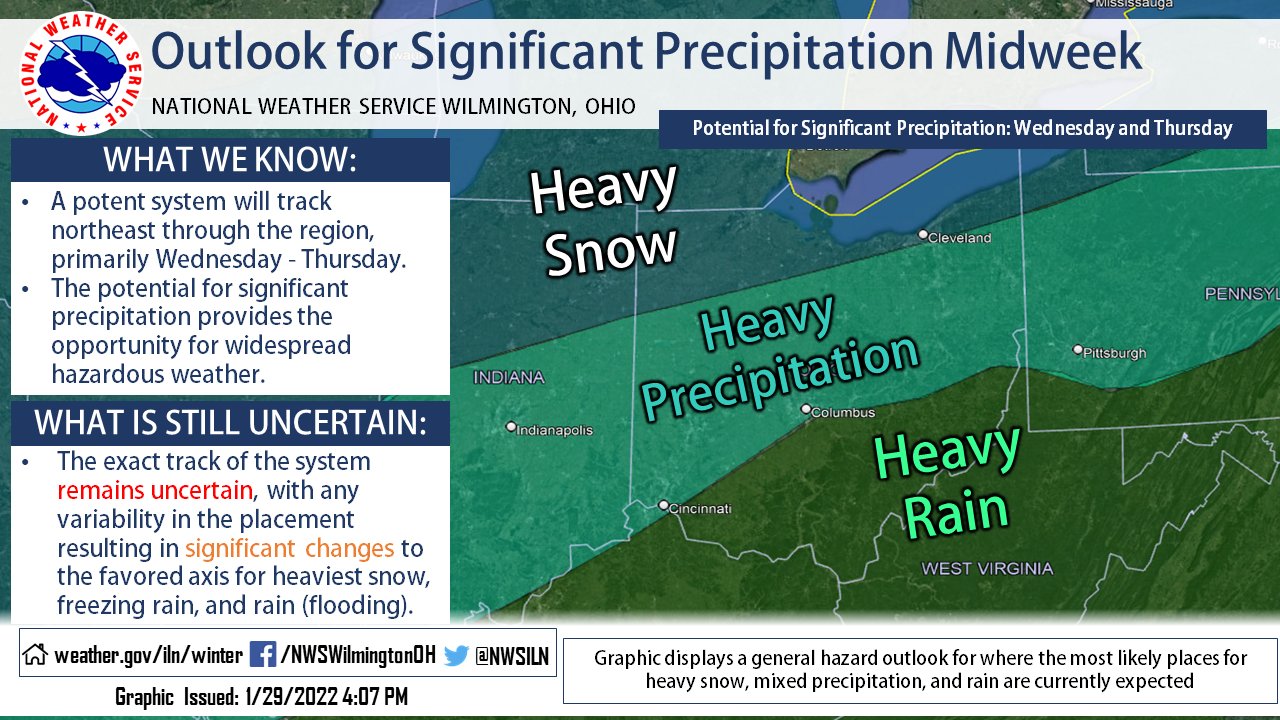map of weather hazards Wednesday and Thursday