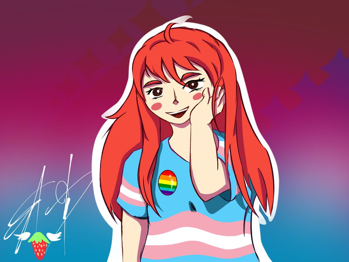Today is trans visibility day! 
Here's the cutest character of one of my favorite games: Madeline!!!🍓🏳️‍⚧️✨

#DiadaVisibilidadeTrans #transvisibility #VisibilidadeTrans