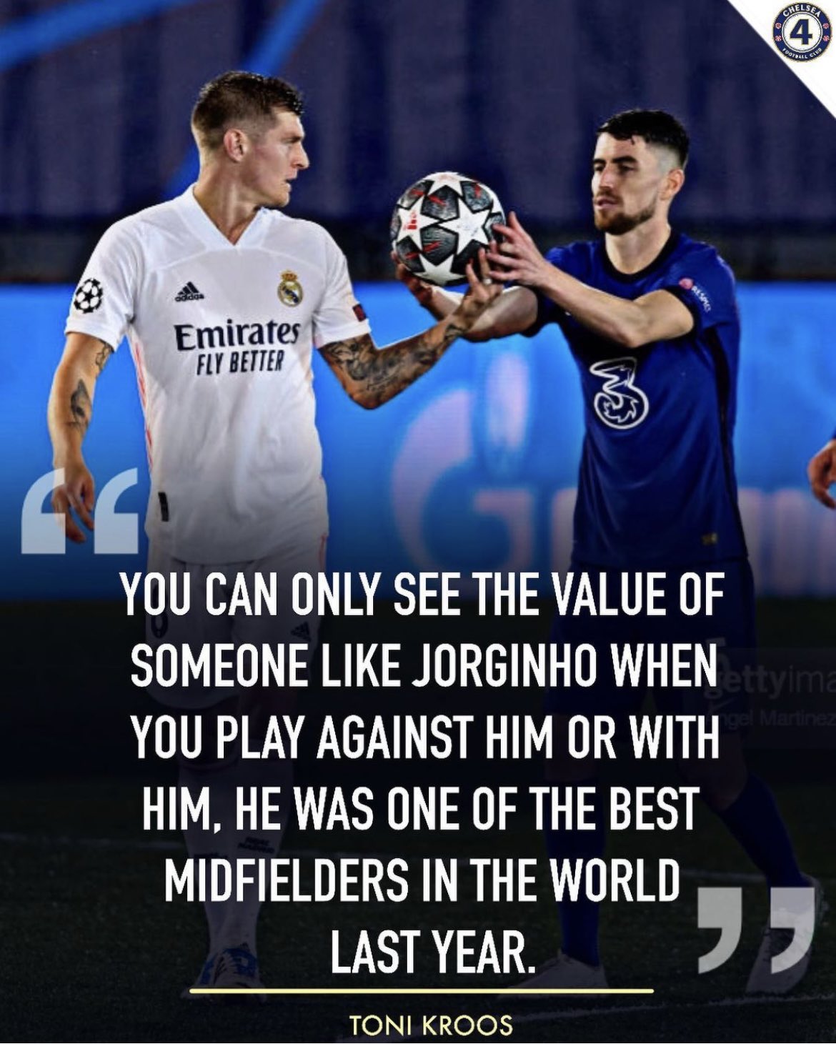 Frank Khalid on Twitter: "Toni Kroos talking about Jorginho ...