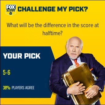 coop32881's tweet photo. BOOM! These are my picks I just made on @foxsuper6 ! Can you beat me for a chance to win free cash? https://t.co/VmNdDPWgrq https://t.co/i4UXawGKHG