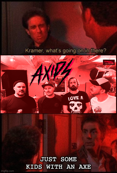 AxidsThe's tweet photo. Living room gig over at Kramer, fancy? (How much we love #Seinfeld ... ) #punkrock #axids https://t.co/batTWMe1jm