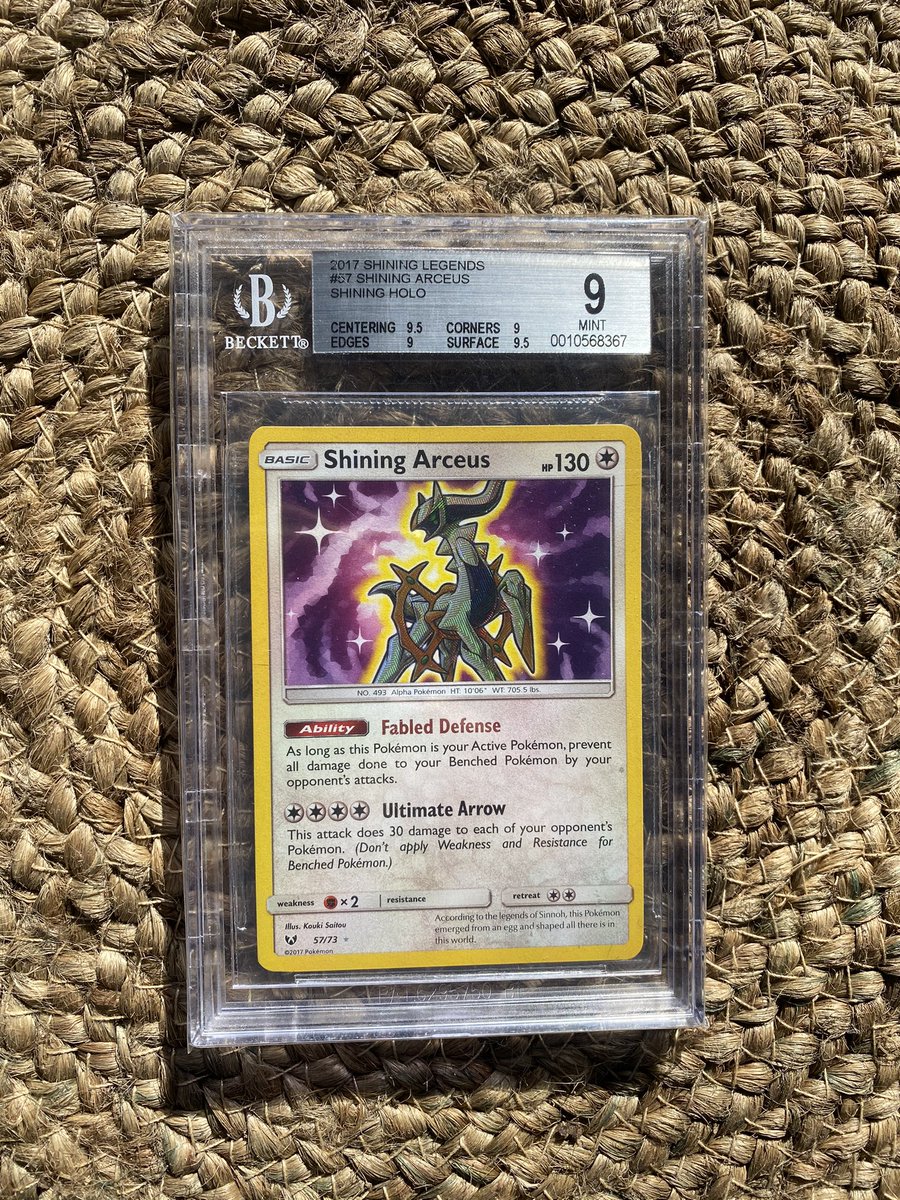 PokemonTCGDrops's tweet image. 🔥 Giveaway Time 🔥

For a chance at this BGS 9 Shining Arceus all you gotta do is:

✅ Like &amp;amp; RT this
✅ Be Following 
✅ Think about your favorite Pokemon Game you've played 

I'll pick a winner on Monday 1/31