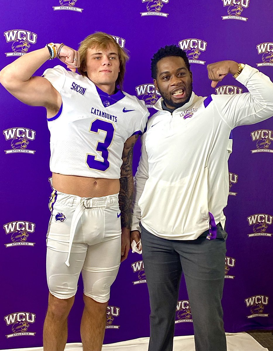 Ready for the future, time to be great! So excited to be a Catamount , thank you for the hospitality 💜 <a href="/CoachSmall28/">Rudell Small Jr</a> <a href="/CoachBurgerWCU/">Jeff Burger</a> <a href="/CatamountsFB/">Western Carolina Football</a>