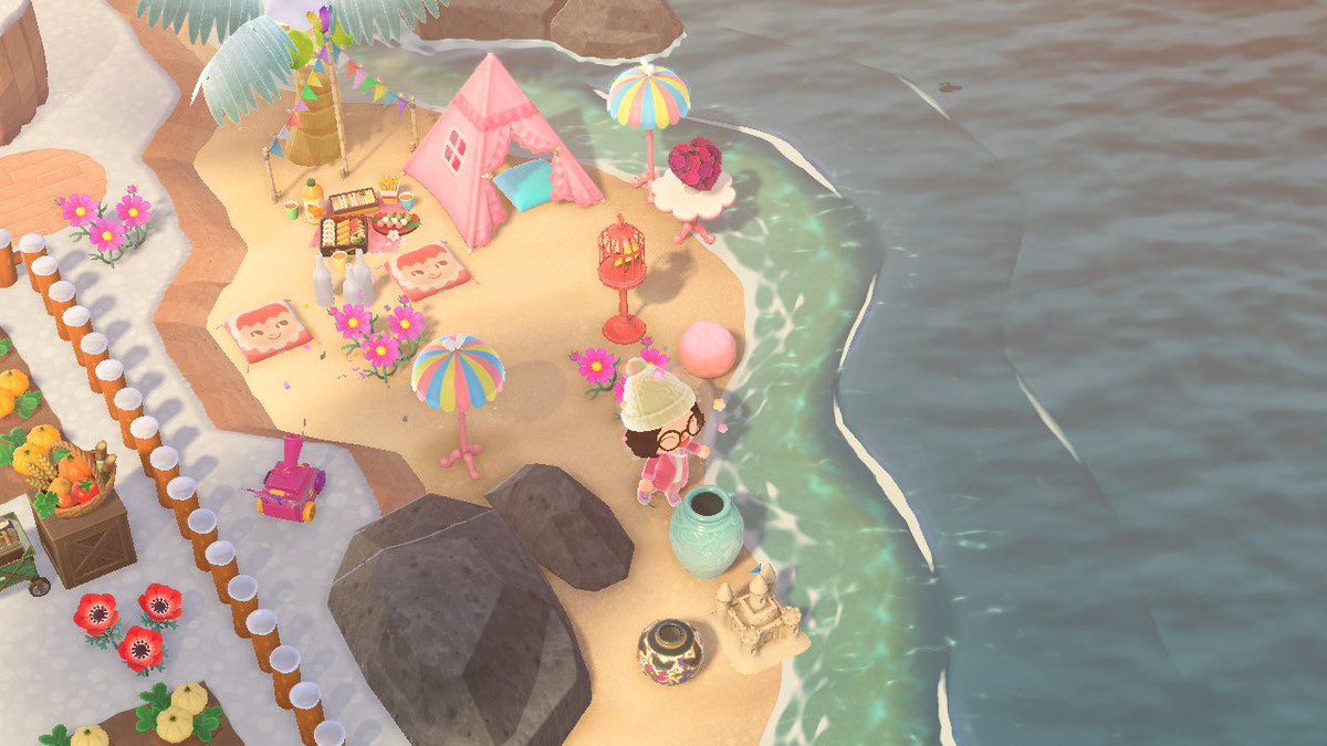 mclovin_acnh's tweet photo. Pink Beach Campsite!🥰🤠 https://t.co/rd8lKcKXbn