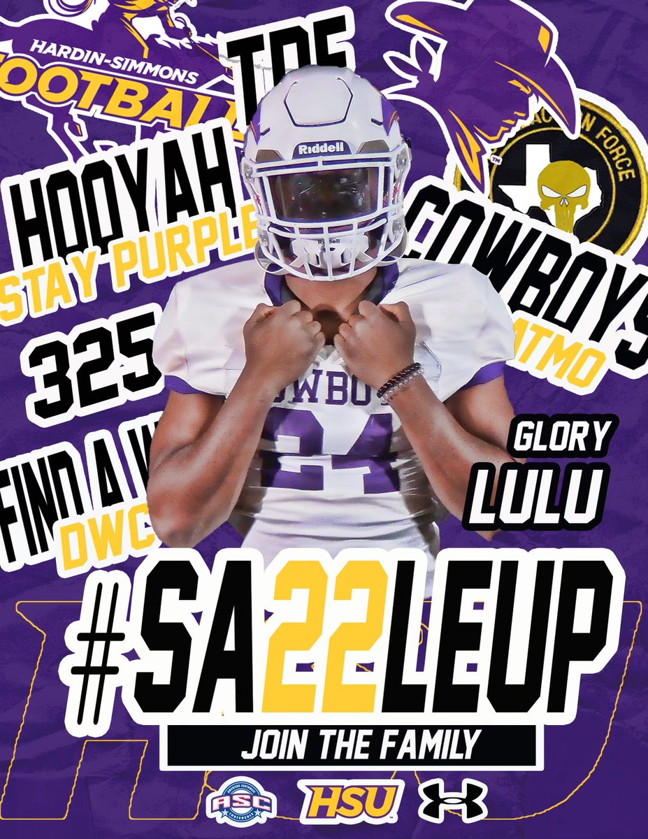 GLORYLULU1's tweet photo. After a great visit I’m blessed to say I have received my 13th offer to continue my athletic and academic career at @HSUCowboys💛💜.#AGTG  @Coach_JWTucker @CoachSwanHHS  @Edge1775 @HHS_Recruiting @CoachWoot_06 @CoachGreen80 https://t.co/acwvygDVqA