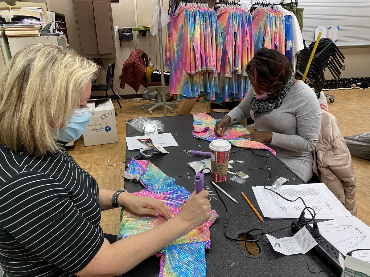 nccpletsgo's tweet photo. Countdown is on for competition season‼️ TY to the many volunteers who are getting our costumes performance ready! Join us for our showchoir set preview February 10 @ 7pm. Don’t forget, due to construction, preview show will be @NorthviewMS #CPLetsGo #PursueTheExtrodinary https://t.co/5MKdmrWAFQ