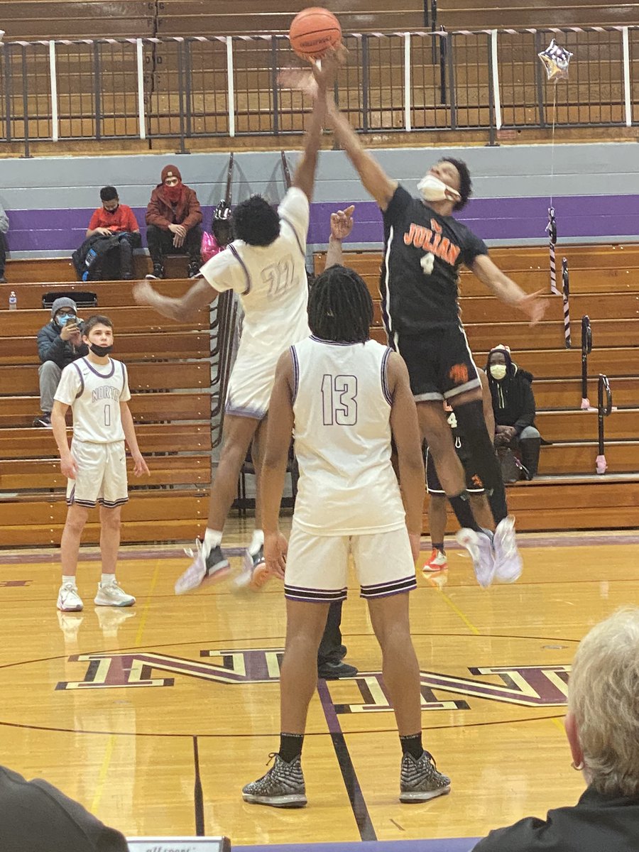 Varsity Boys tipping off against Julian