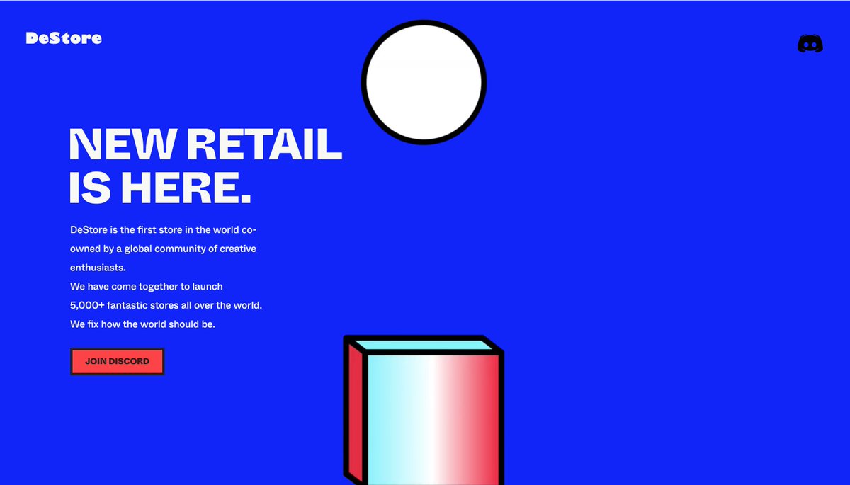 DeStore is the first store governed by DAO.

NFTs for governance rights.

You design your DREAM store from scratch.

We're All Going to Innovate Retail.

Read the 🧵👇