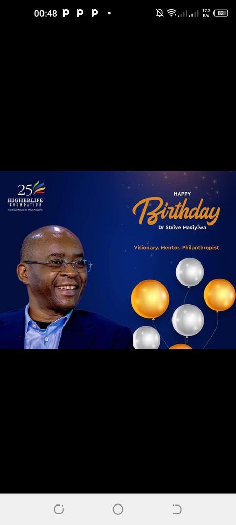 Happy birthday to an incredible 
Visionary, Mentor and Philanthropist, our Co-Founder Dr Strive Masiyiwa

You inspire us to do more for our communities &amp; to continue changing the world every day!