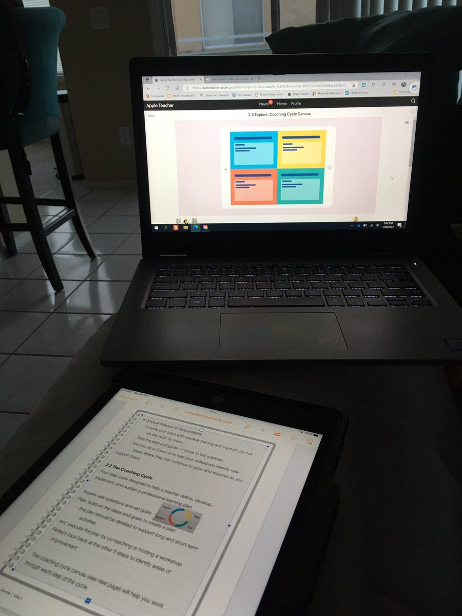 GriswoldTeach's tweet photo. Is anyone else missing @fetc ? I’m using the day after to catch up on my #AppleLearningCoach work. #AlwaysaLearner #CozyInside https://t.co/oeLFM55TSH