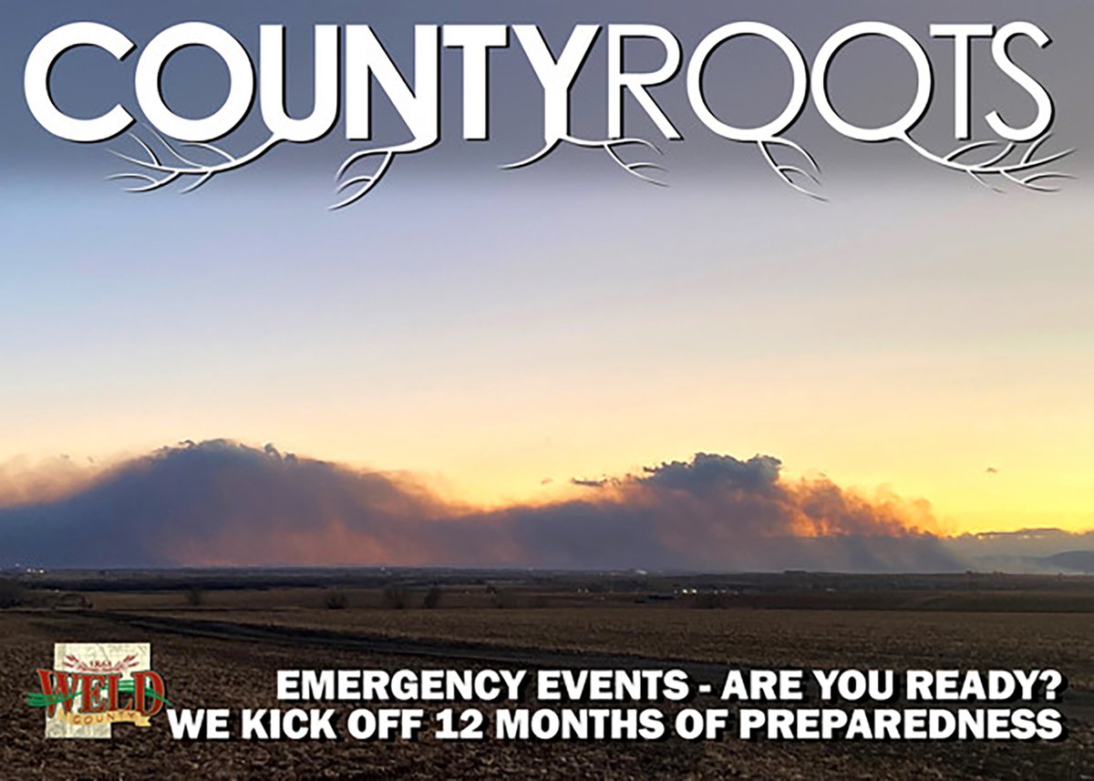 Smoke in the distance. Text reads: "Emergency events - Are you ready? We kick of 12 months of emergency preparedness." 