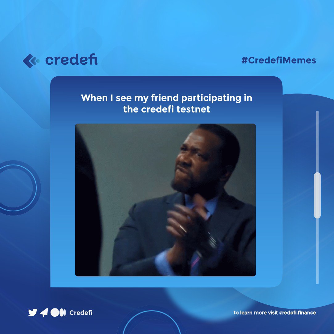 <a href="/TheMoonCarl/">Carl Moon 🌙</a> Don't know about that but l'm sure #Credefi is the future, it's set to refine banking. Credefi.finance
Just launched it's Testnet, Mainnet launch coming soon #crypto #BlockchainforEU