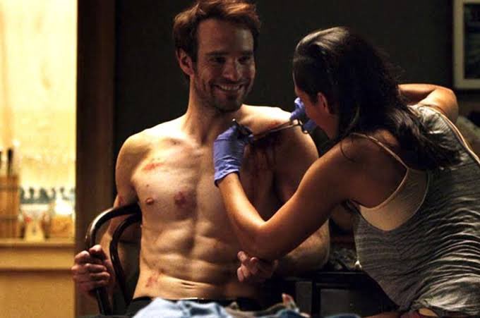 lokisfitz's tweet photo. since matt murdock is blind, i’ll direct him to my bed https://t.co/wFY8l7Sxsj