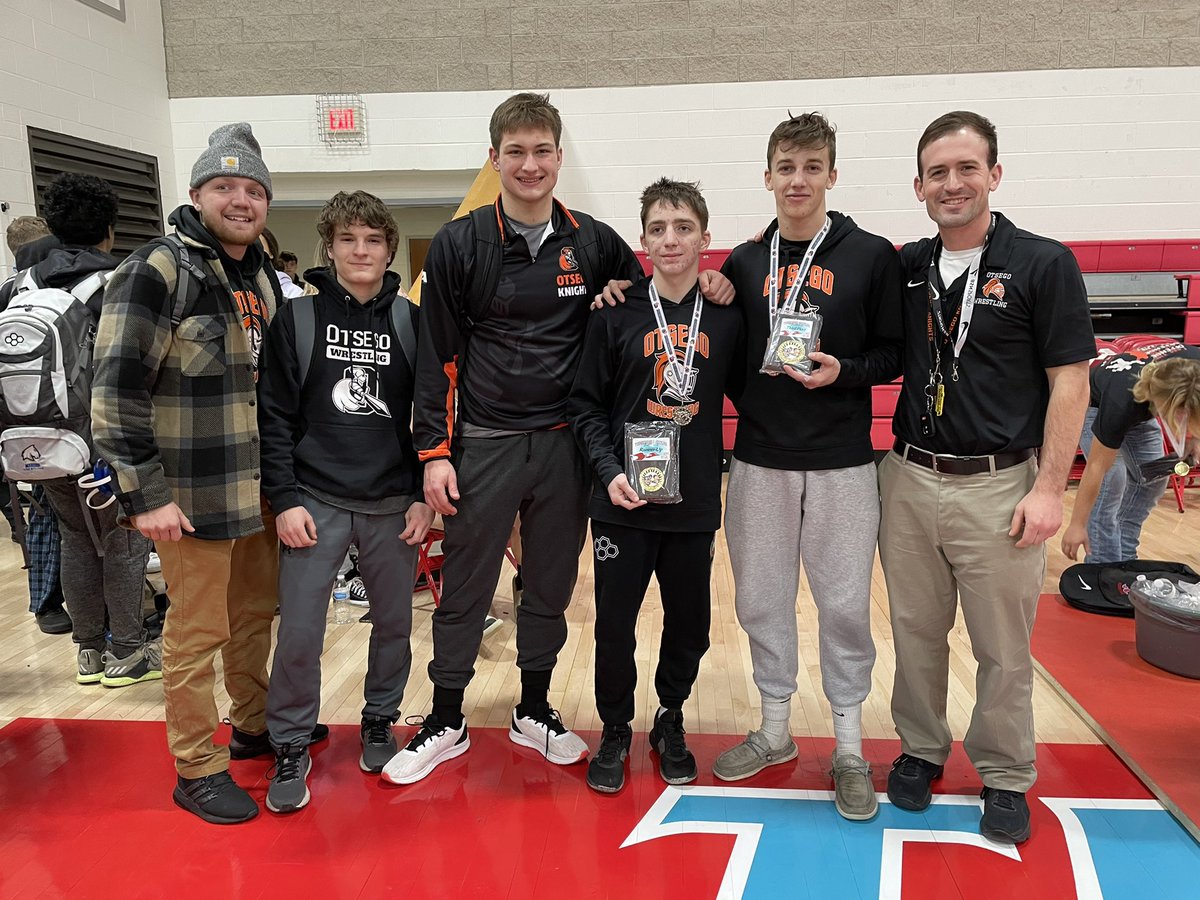 At the Thunderbird Invitational placing for Otsego where Trevor Wilcox 2nd, Jake Manley 3rd, Micah May 7th, Caedan Henderson 8th.