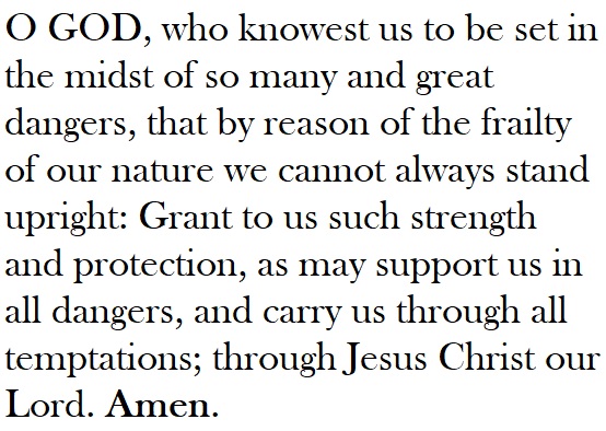 📖 In this week's collect we are able to acknowledge our weakness faced with the trials we see around us; and we pray that, through endeavour, failure, and danger, Jesus Christ, our manifest and acknowledged Lord, will continue at our side, and save us.

#bcp1662 #PBS